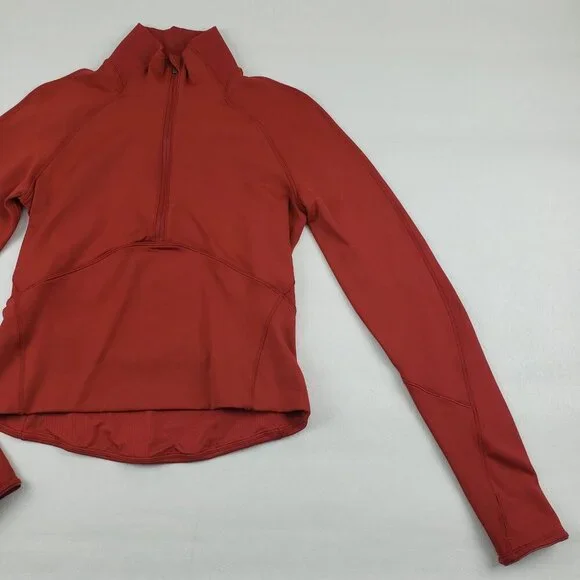 Lululemon Always Alert 1/2 Zip Jacket Womens 6 Magma Orange Red Running Athletic - Picture 3 of 16